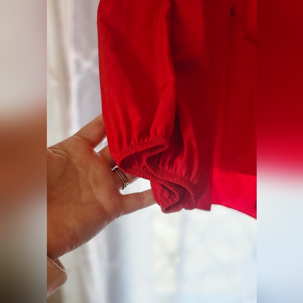 SHEIN Off Shoulder Red Peplum Top - Picture 4 of 5